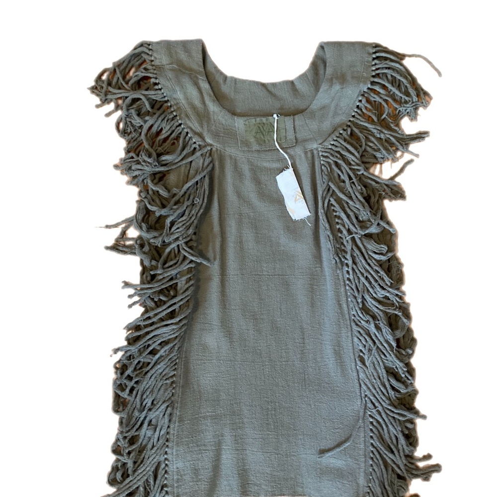 Aya boho frayed shirt